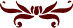 Burgundy decorative flourish design featuring symmetrical curved scrollwork with a central starburst or flower motif